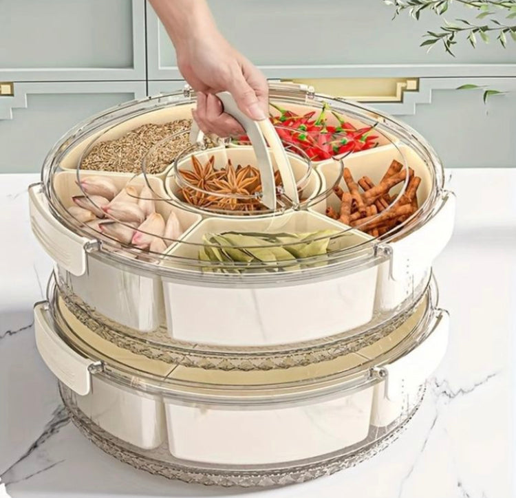 Rotating 6 Compartments Foodgrade Snack Storage Box