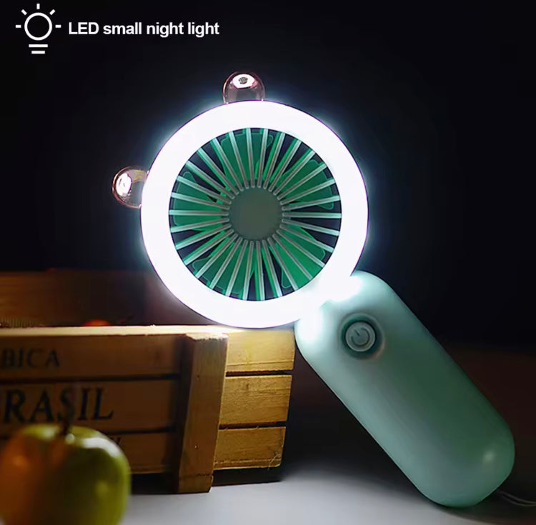 Mini Handheld Rechargeable High Air Throw Fan with LED Light