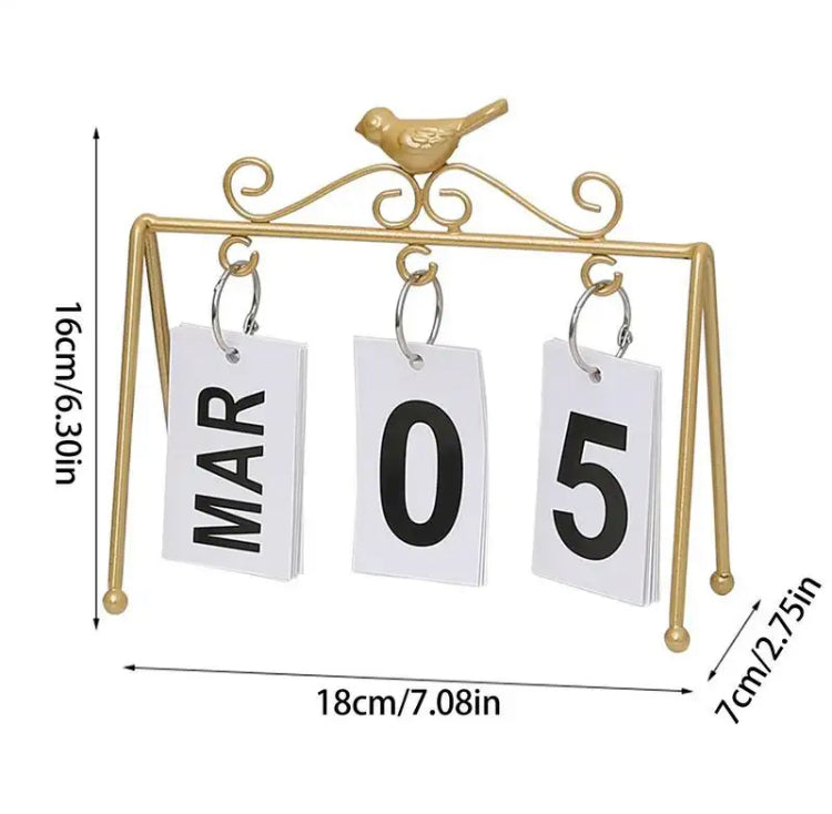 Metal Bird Desk Calender for Office & Home