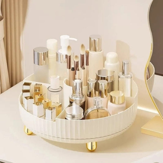 Large Capacity Rotating Cosmetics Organizer Tray