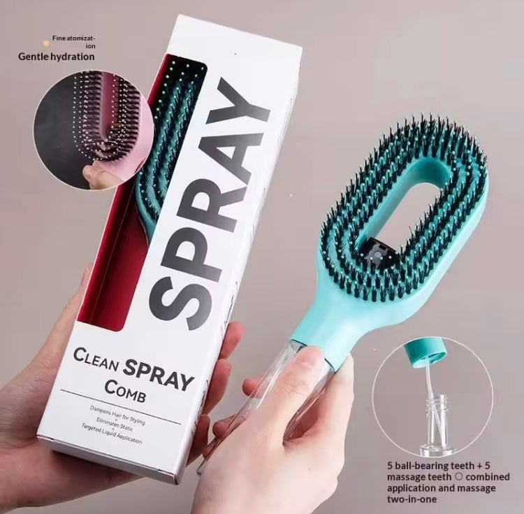 2 in 1 Spray Hair Brush Detangling Scalp Massage Comb with Water Mist Spray