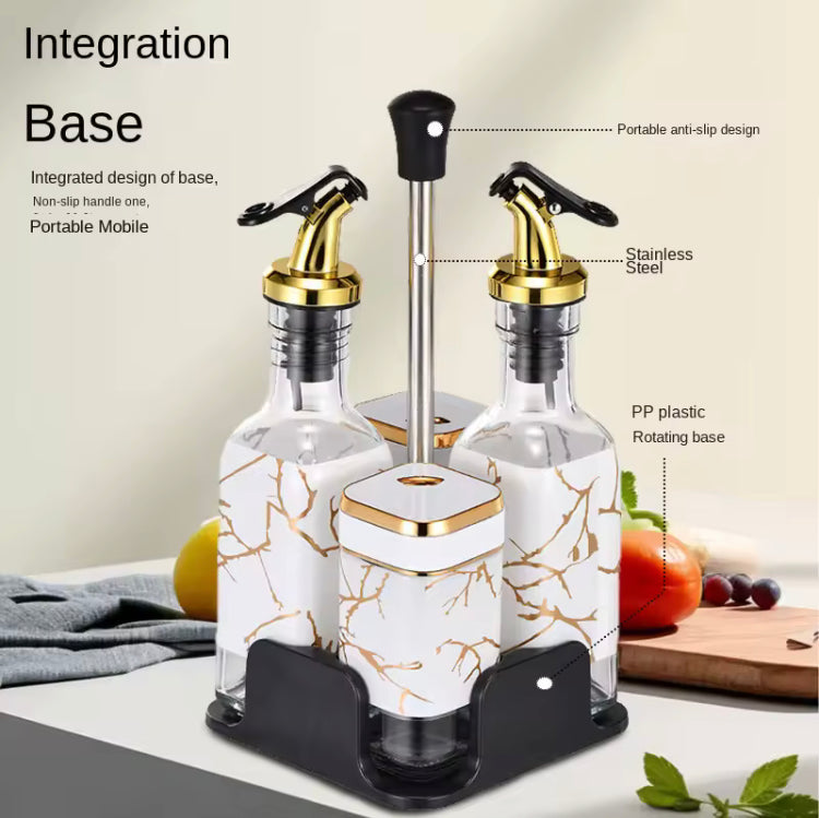 Luxury 4 Pcs Glass Spices and Seasoning Jars Set with Stand