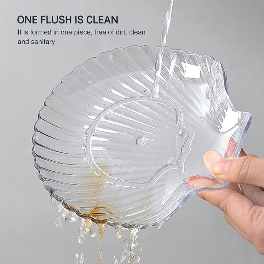 Acrylic 8 Pcs Sea Shell Shape Plates Set with Metal Stand