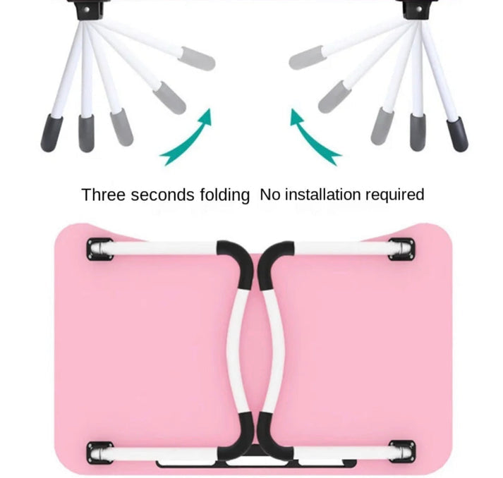 Foldable Laptop Table with Tablet Slot & Cup Holder