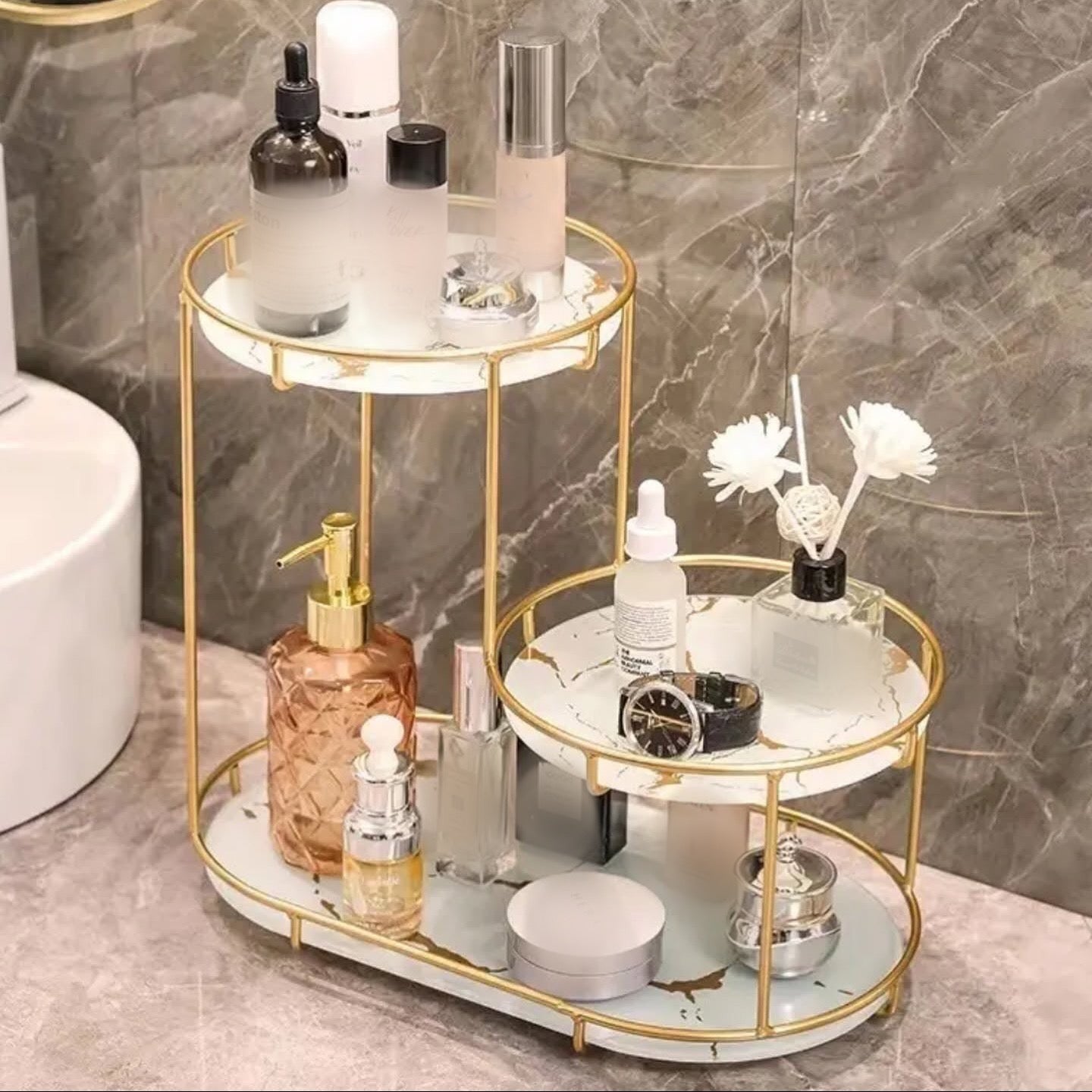 3 Layer Cosmetics Makeup Organizer Storage Rack