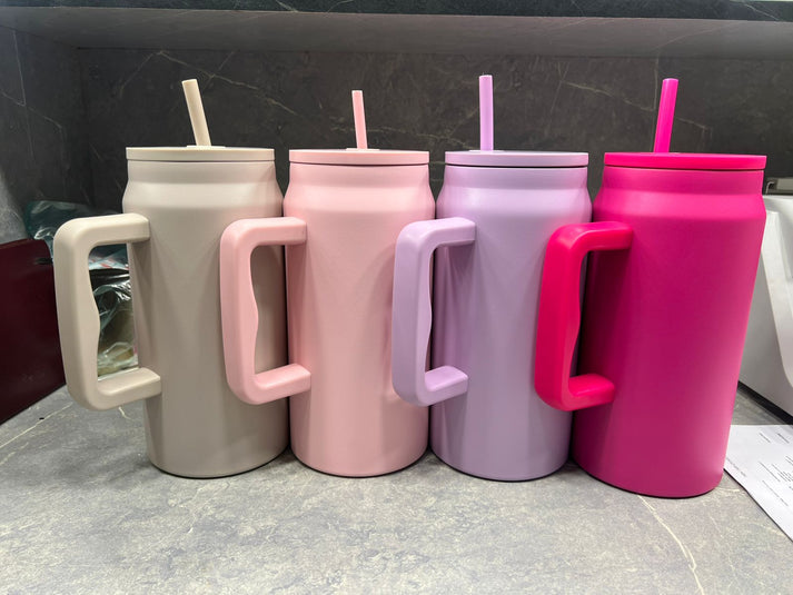 50oz Stainless Steel Tumbler with Straw