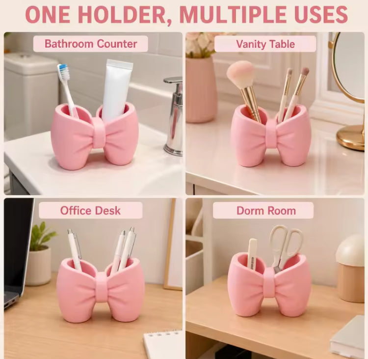 Cute Bow Shaped Brushes Multipurpose Holder