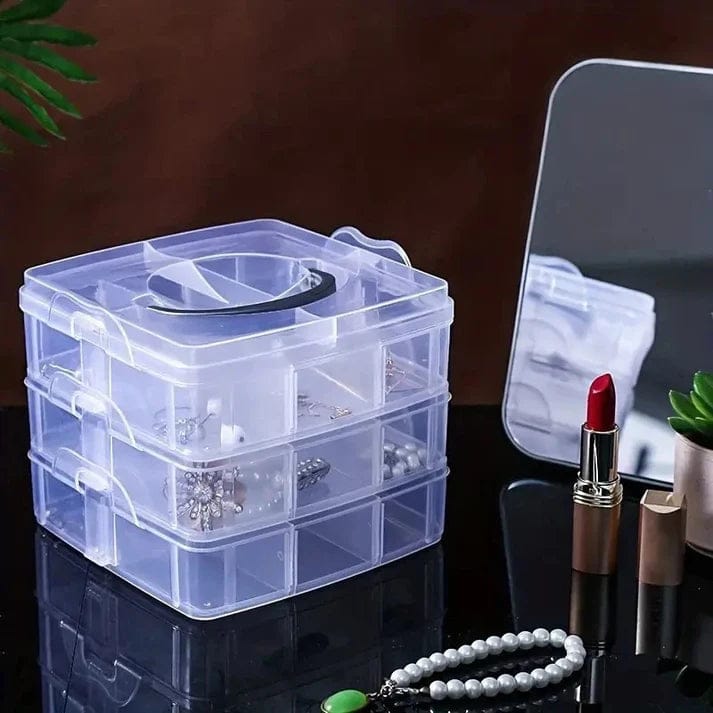 Three Layer Portable Jewellery Organizer with Lid