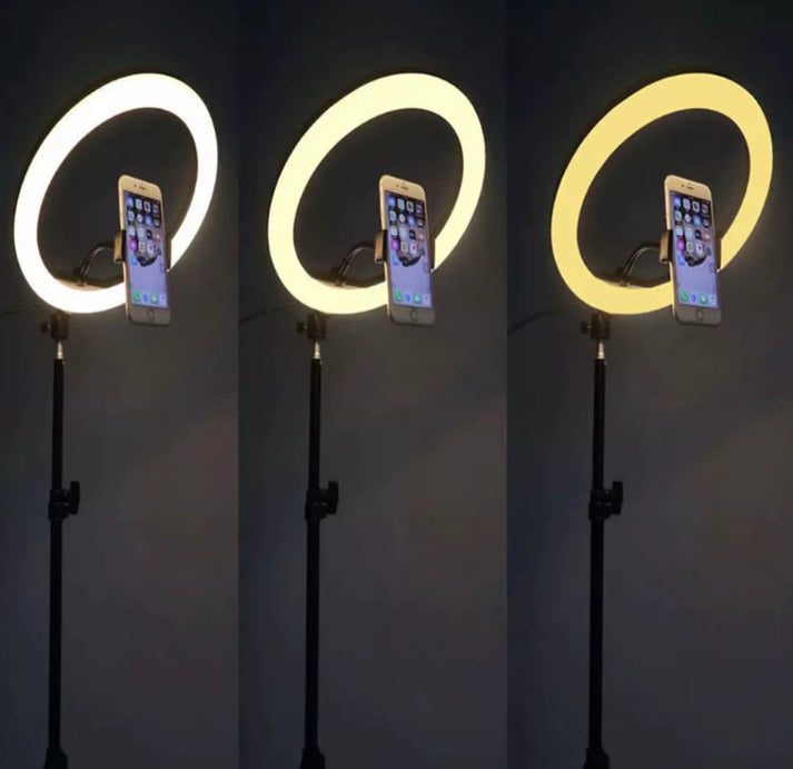 26cm Ringlight with 7ft Tripod Stand & 3 Light Modes