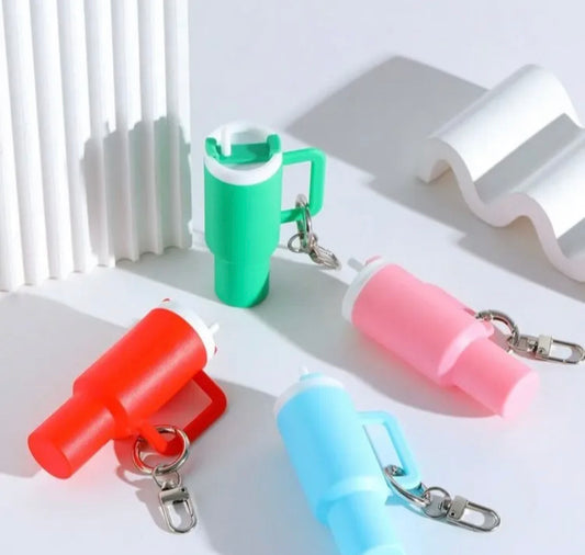 Mini Tumbler Lip Balm Holder Keychain