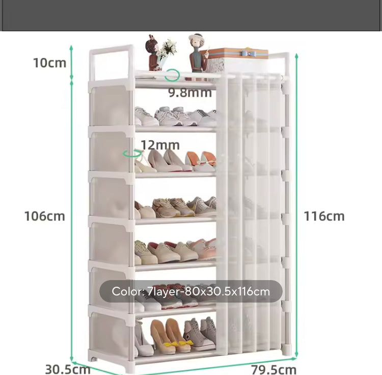 Modern Premium Quality Shoe Rack with Curtains