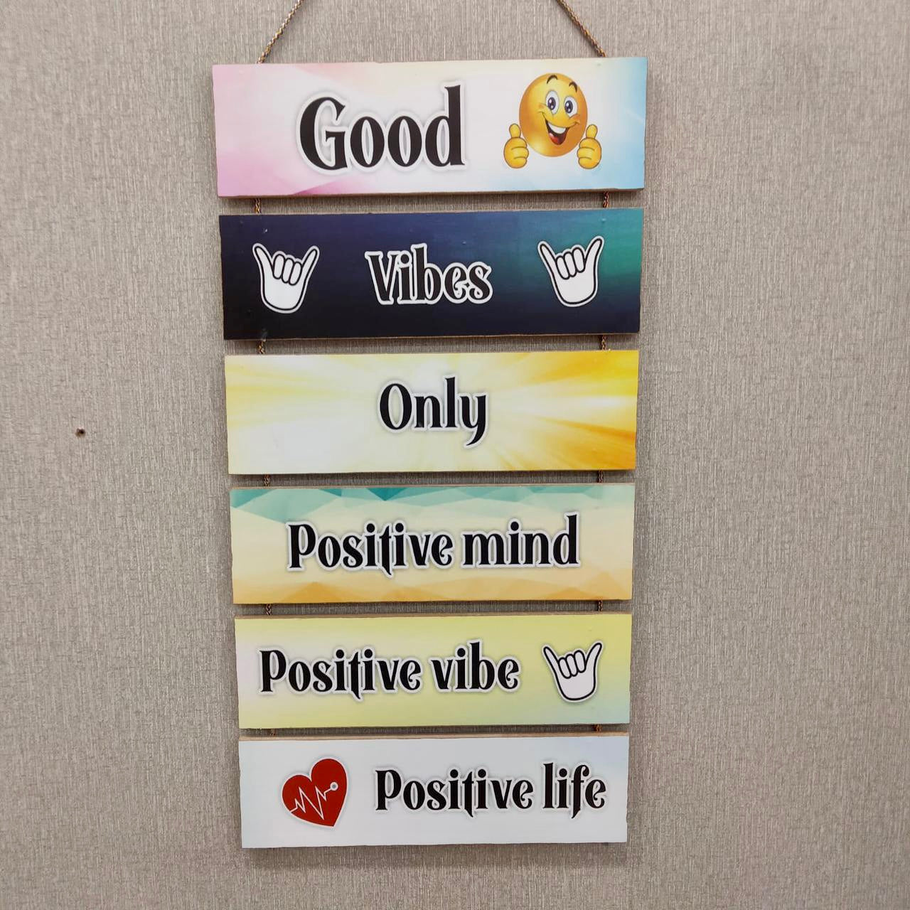 Six Steps Wooden Quotation Wall Hanging for Home Decor