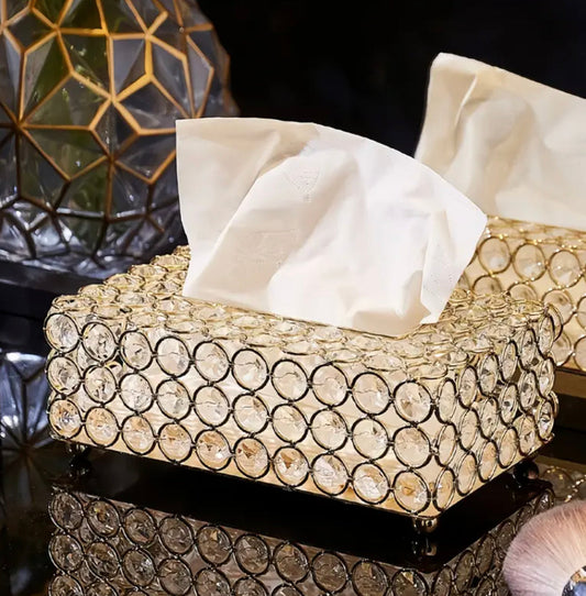 Luxury Metal Crystal Tissue Box