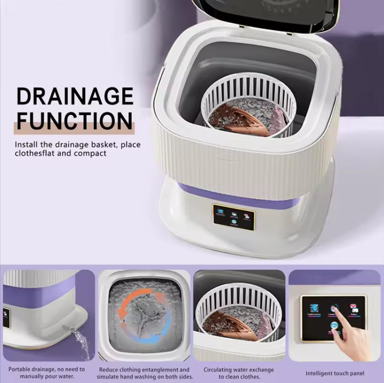 11 Litres Portable Foldable Washing Machine with Dryer & Drainage System