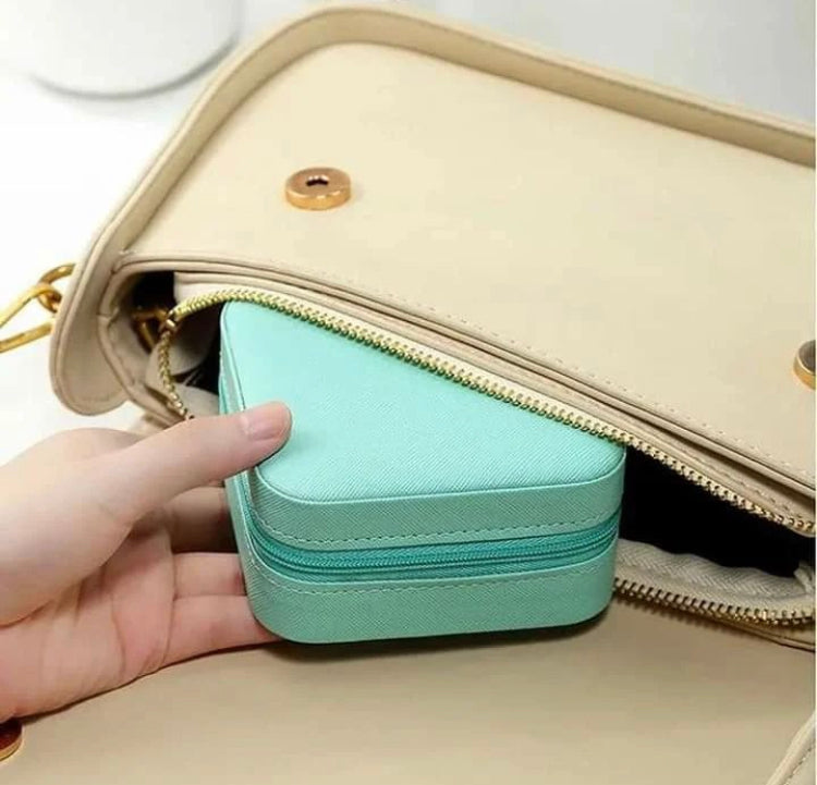 Mini Portable Leather Jewellery Box Organizer