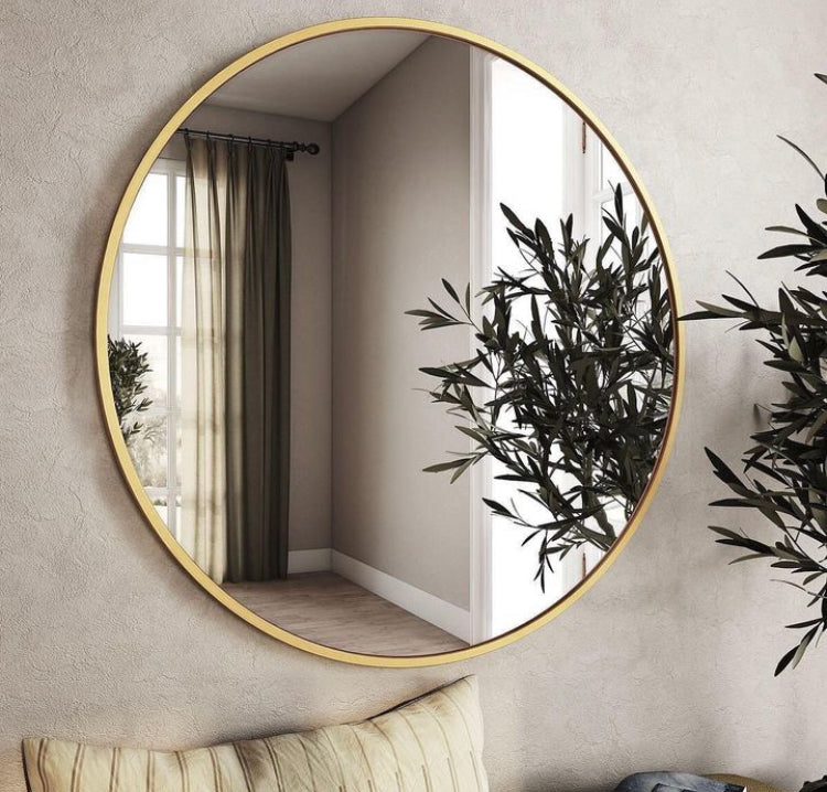Round Mirror Gold for Wall Decoration (12 by 12 inches)