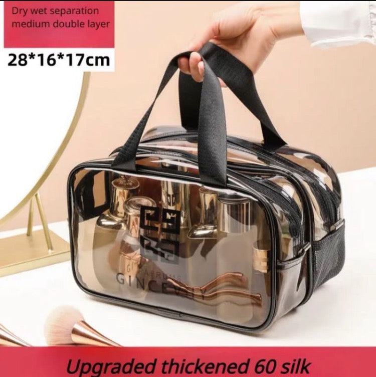 Double Zip Waterproof Cosmetics Makeup Bag