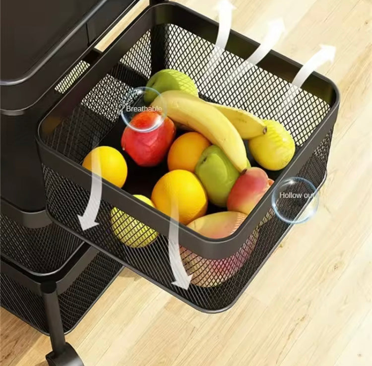 Metal Rotating Square Multi Layer Storage Trolley (Box Packaging)