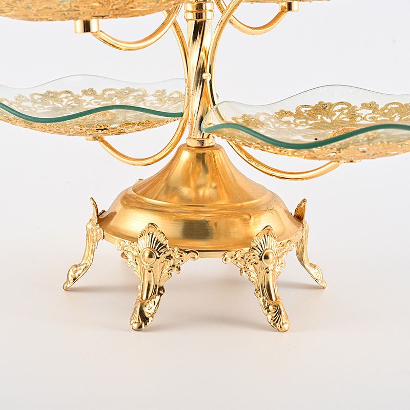 4 Layer Luxury Glass Dry Fruits Desserts Stand
