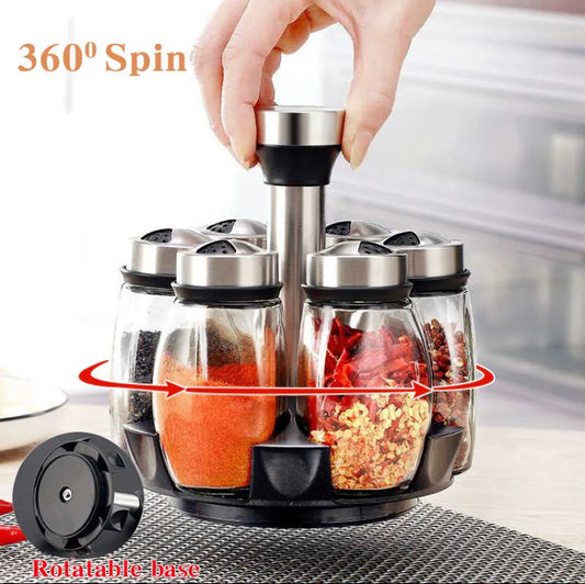 6 Pcs Revolving Kitchen Spices Rack Set