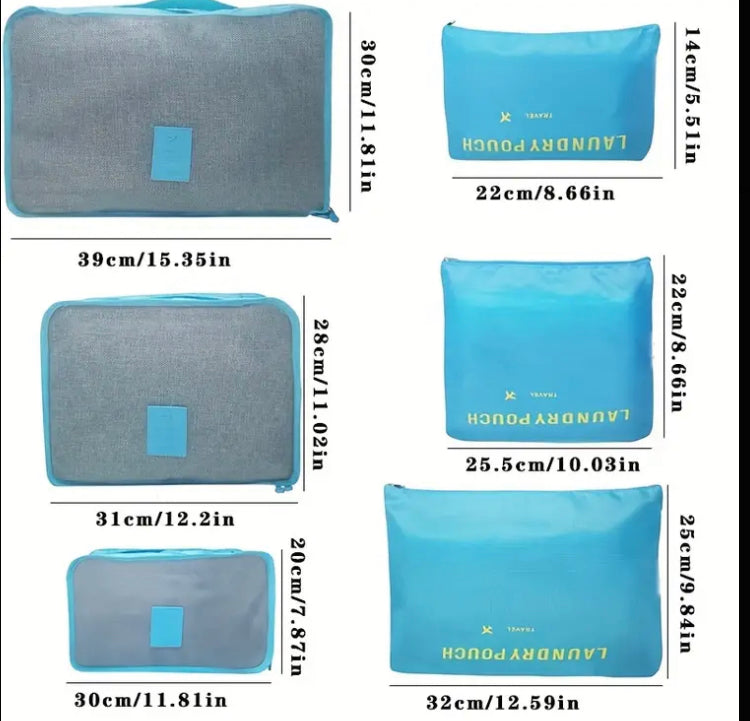 6 Pcs Large Capacity Travel Organizer Bags Set