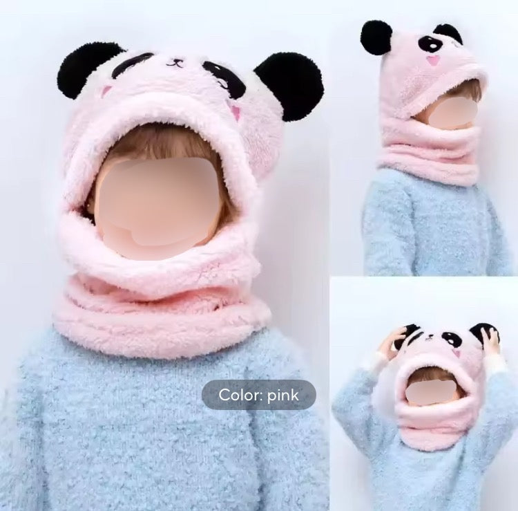 Warm Winter Panda Beanie Caps for Kids