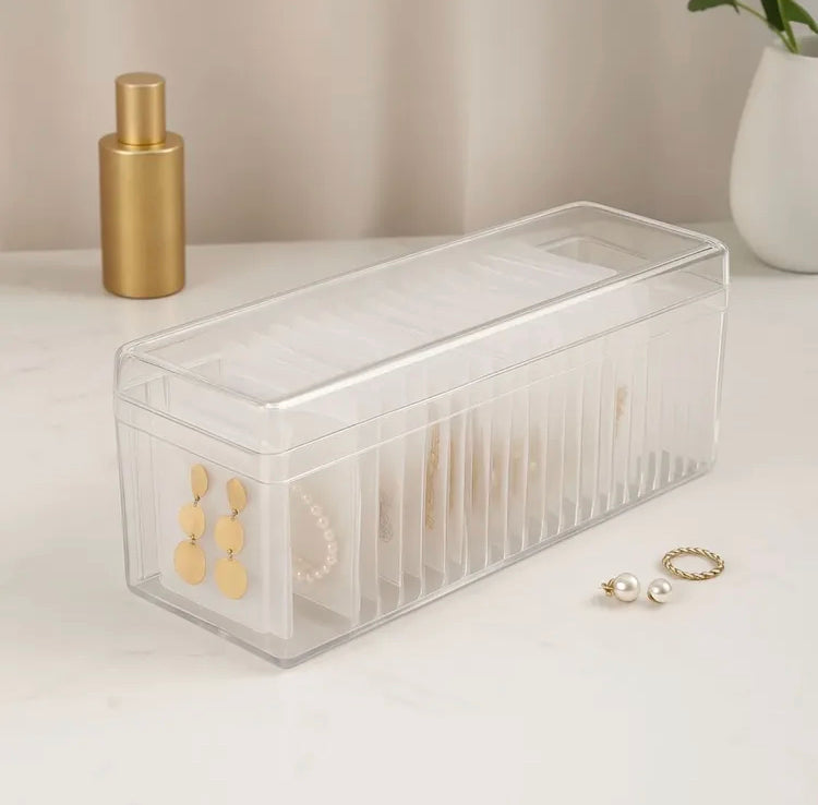 Clear Jewellery Organizer with 20 Reusable Ziplock Bags