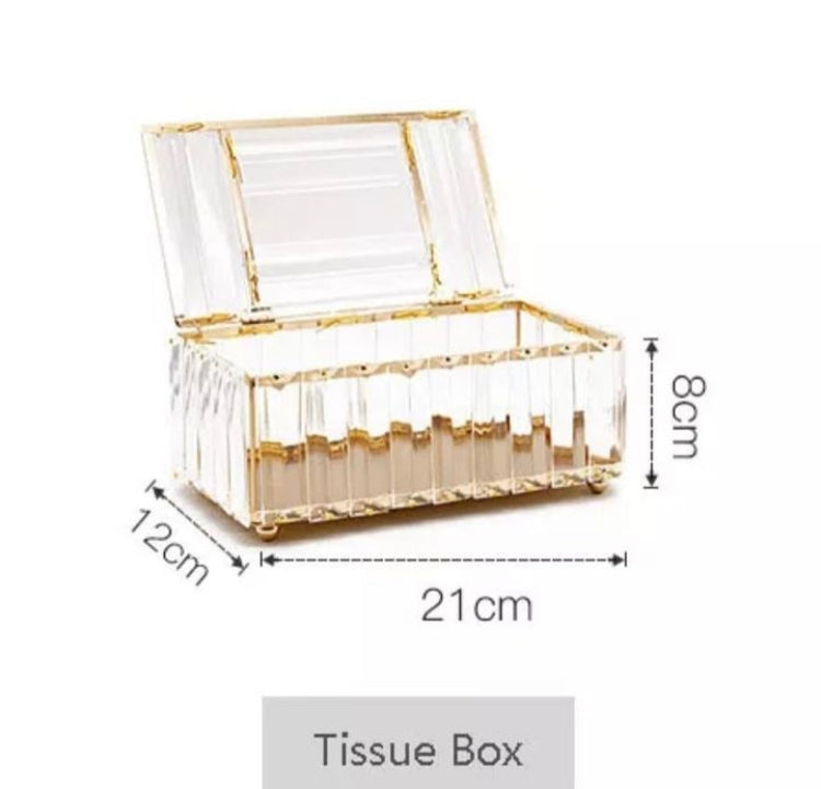 Metal Crystal Glass Tissue Box