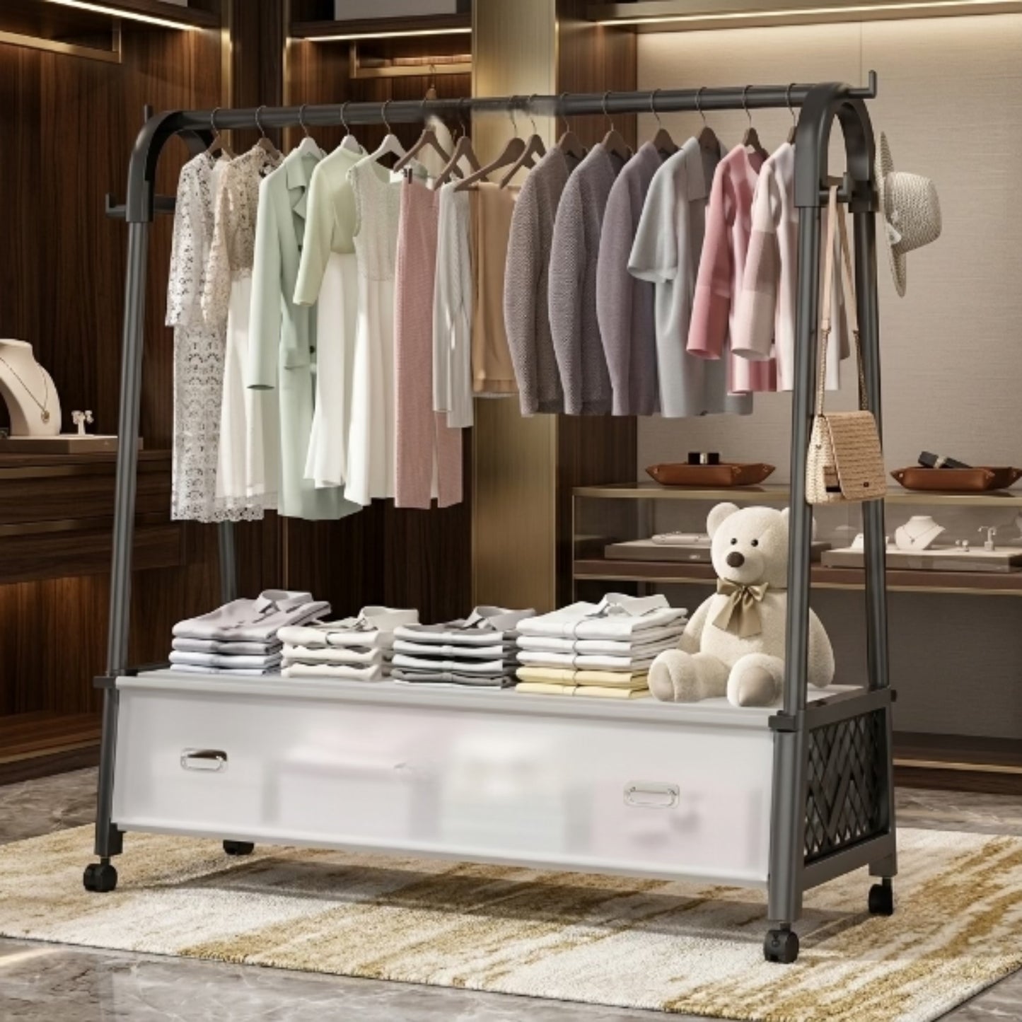 Heavy Quality Big Clothes Rack with Moveable Wheels