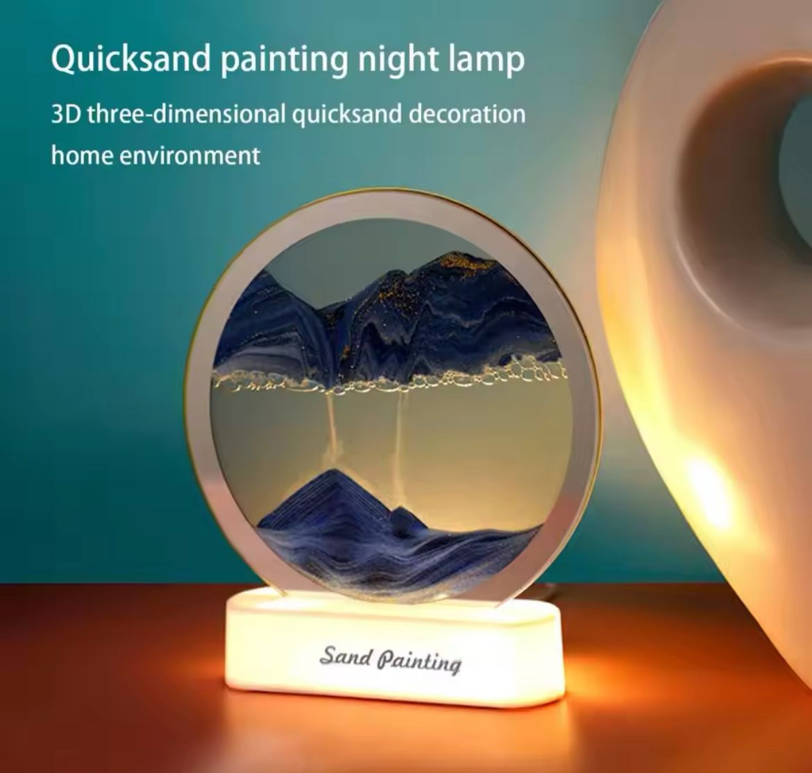 3D Led Moving Sand Timer For Home Decoration