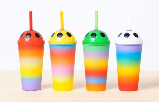 Colourful Ball Design Straw Glass for Kids