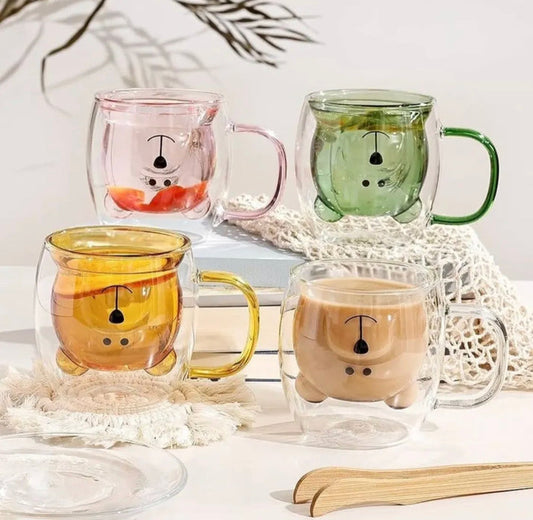 250ml Double Wall Glass Mug