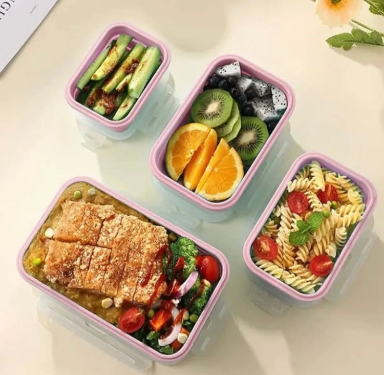 4 Pcs Silicone Food Storage boxes with Lids