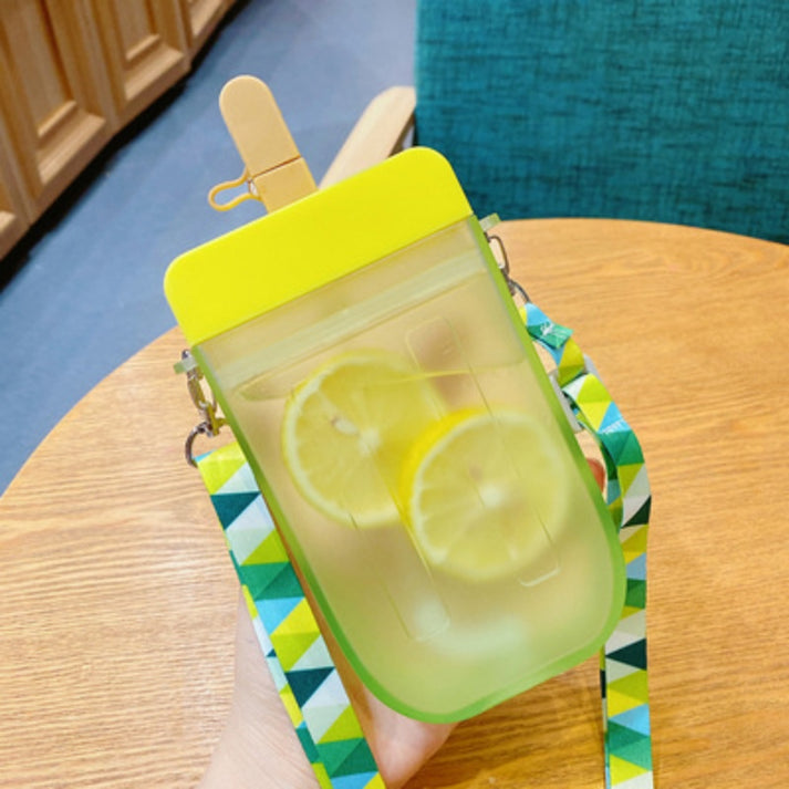 300ml Popsicle Shape Water Bottle with Straw