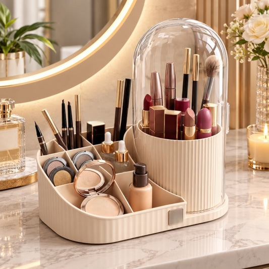360 Rotating Brushes Holder with Storage Tray