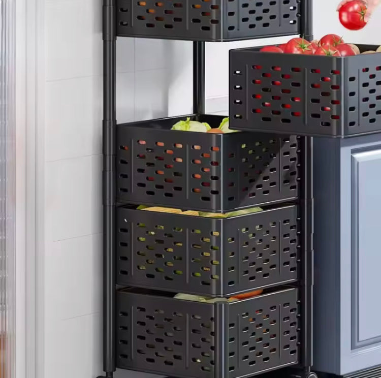 Metal Multi Layer Rotating Trolley with Wheels