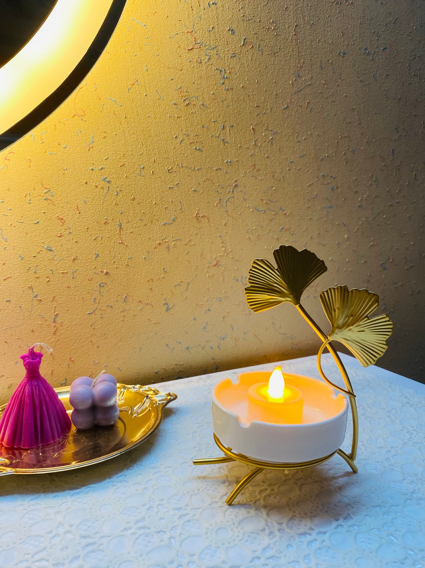 Metal Ceramic Candle Stand