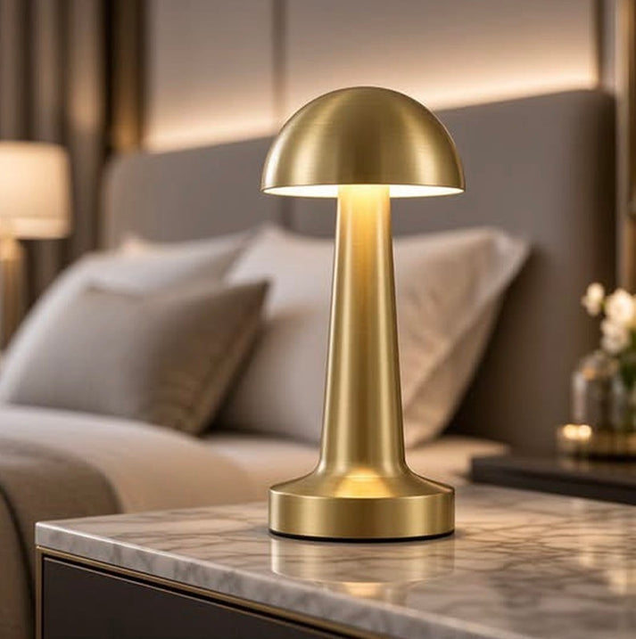 Metal Mushroom Rechargeable Touch Lamp with 3 Modes of Light