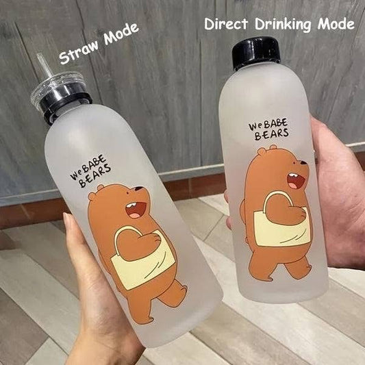 1000ml Cute Water Bottle with Straw