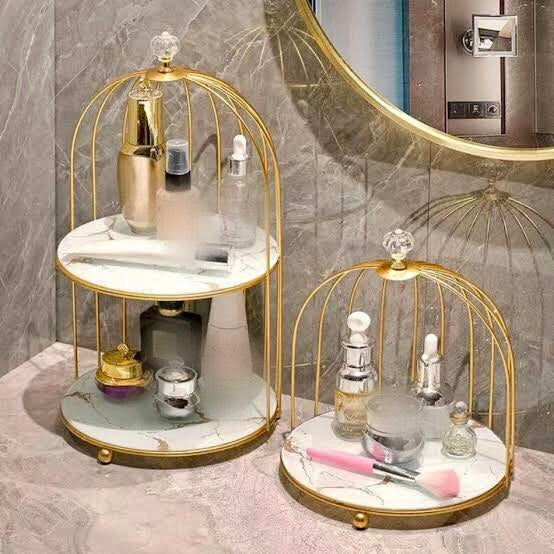 Marble Cage Style Cosmetics Makeup Organizer