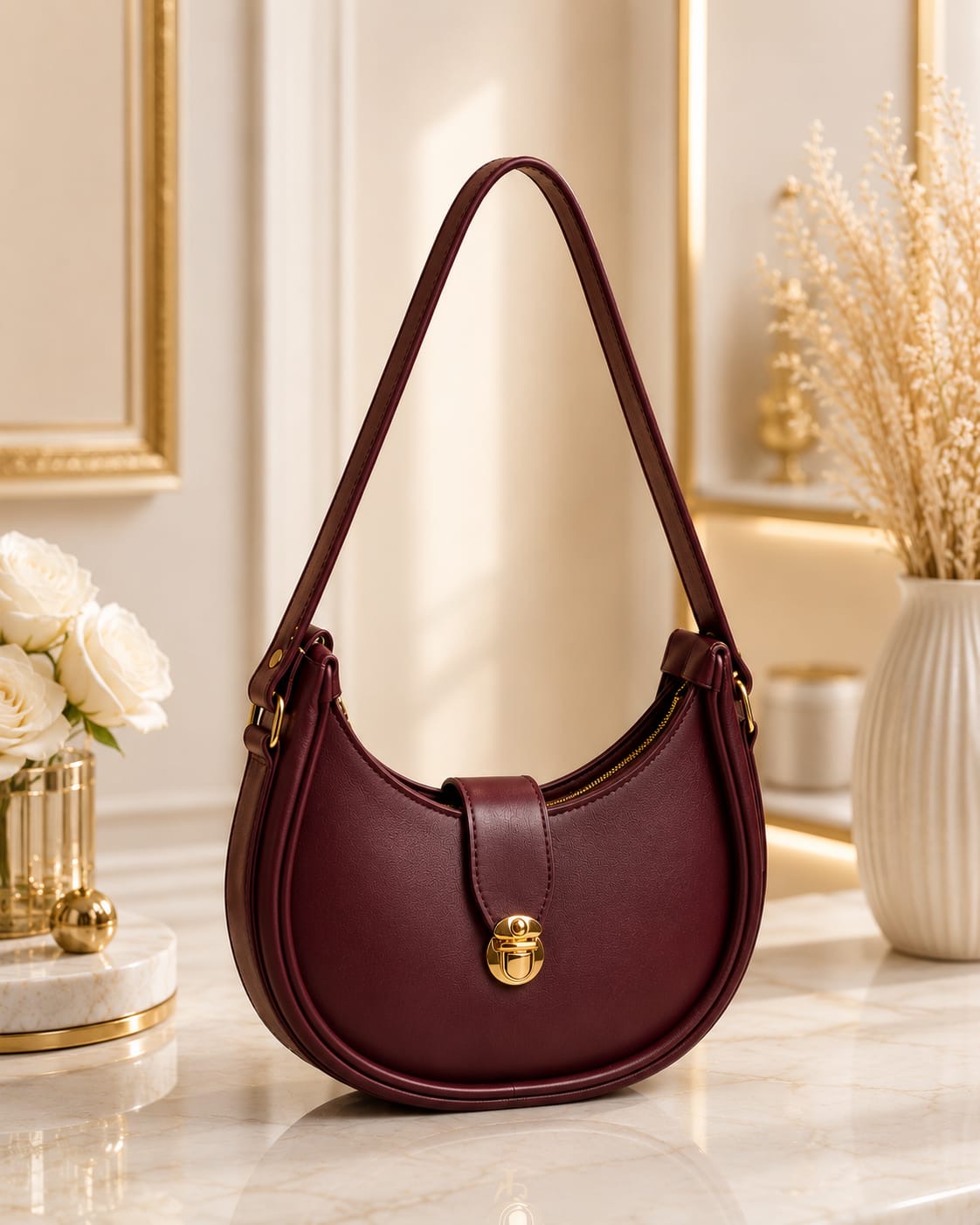 Elegant Leather Girls Shoulder Bag