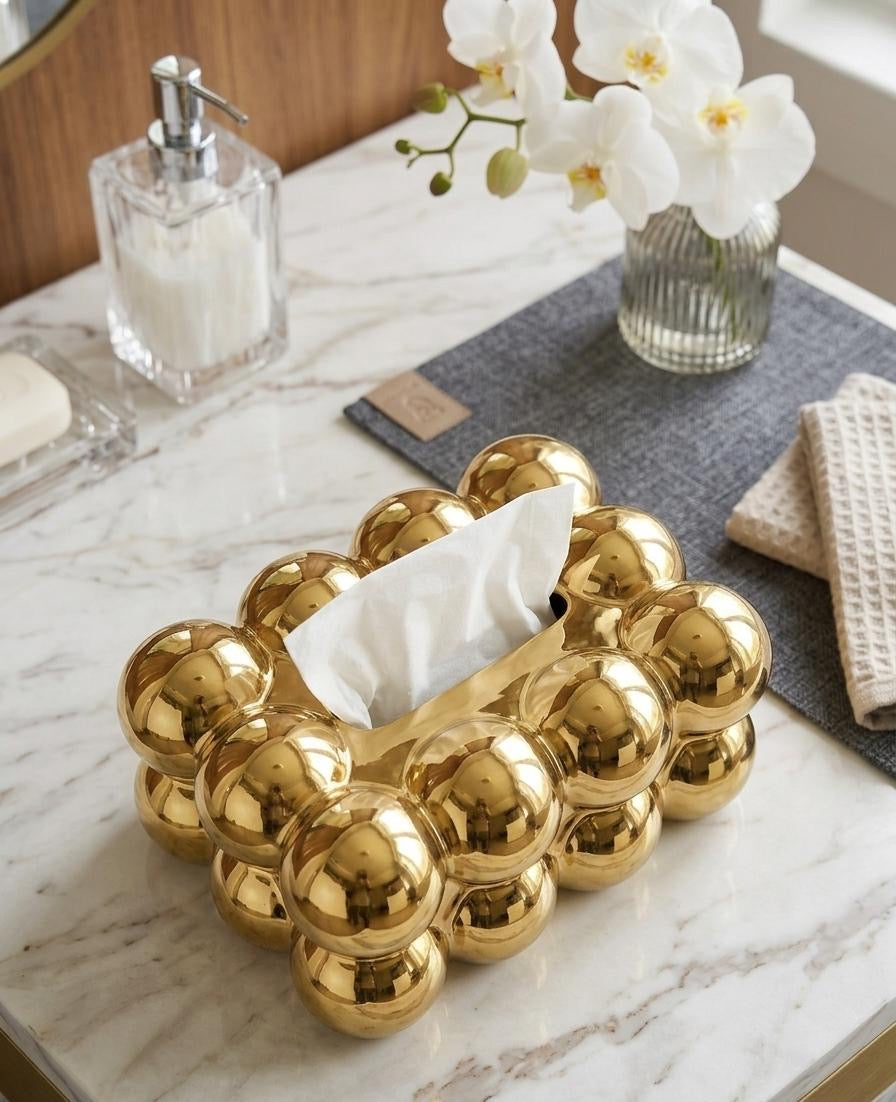 Luxury Gold Bubble Tissue Box