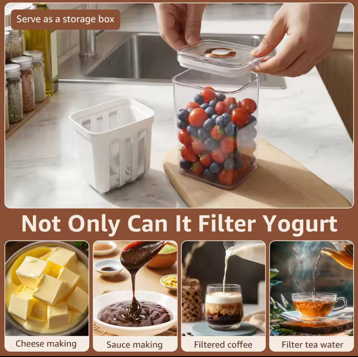 Large Capacity Yogurt Cheese Strainer with Lid