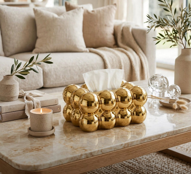 Luxury Gold Bubble Tissue Box