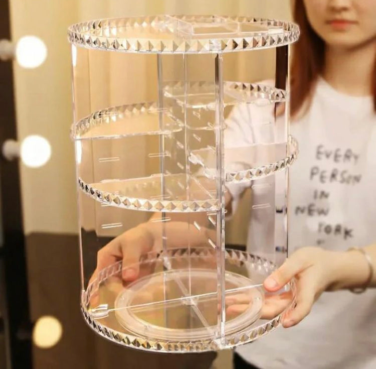 Acrylic 360 Rotating Cosmetics Makeup Organizer (Large Size)