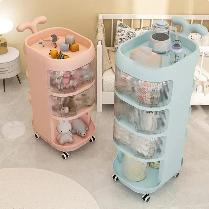 Multilayer Heavy Duty Living Room Trolley For Kids / Household with Wheels