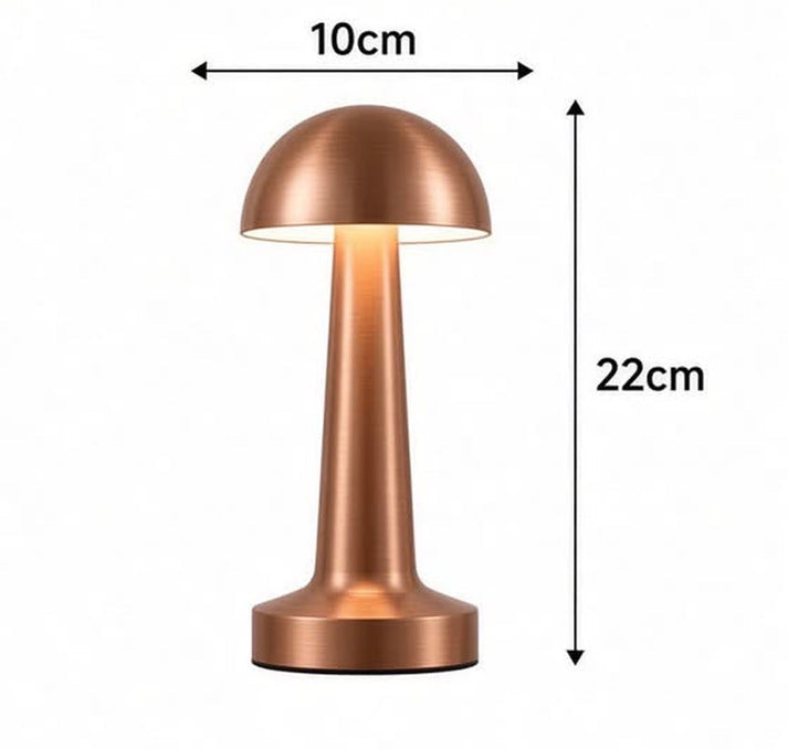 Metal Mushroom Rechargeable Touch Lamp with 3 Modes of Light