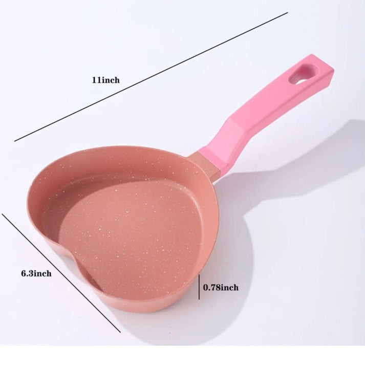 Portable Heart Shape Marble Coated Frying Pan