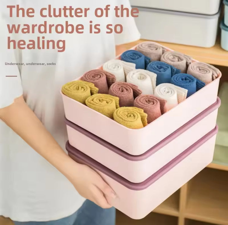 10 Compartments Storage Box for Undergarments, Socks, Scarfs Multipurpose Organizer