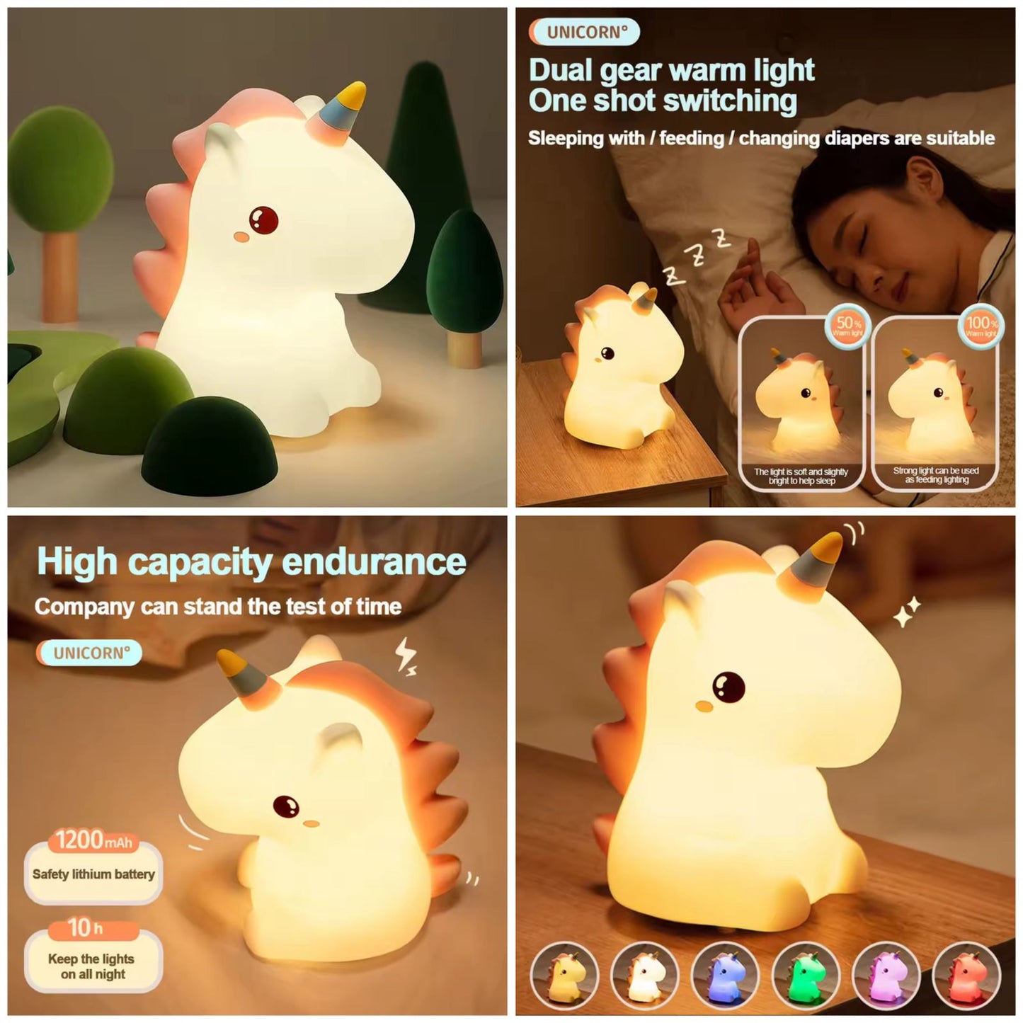 Unicorn Silicone Night Lamp for Kids